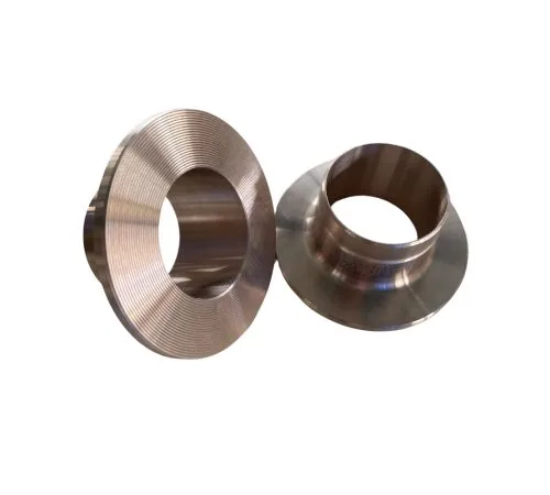 Copper nickel stub ends and flanges photographed together