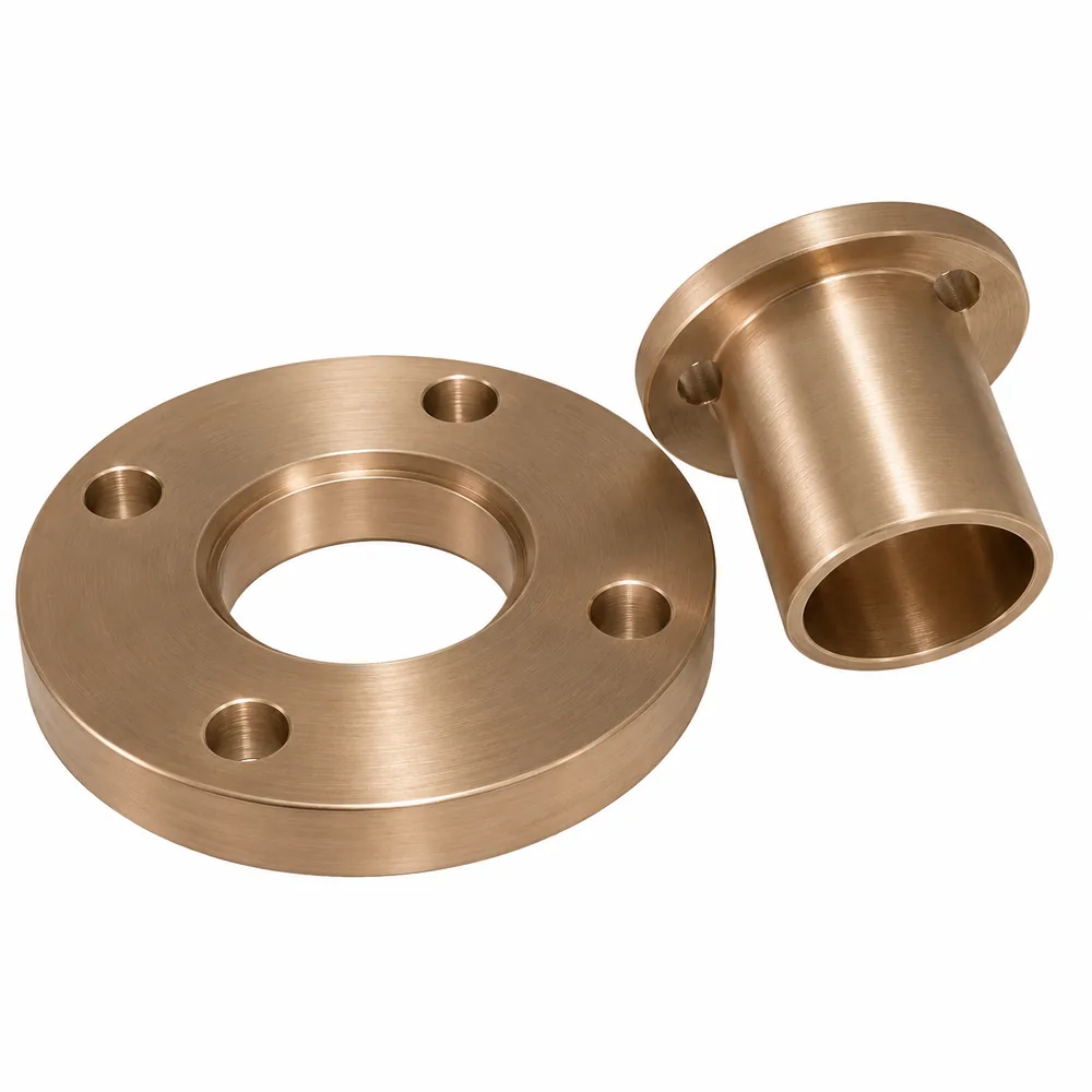 Copper nickel lap joint flange next to its stub end