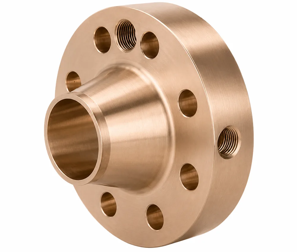 Copper nickel orifice flange with tapped pressure tap holes in the rim
