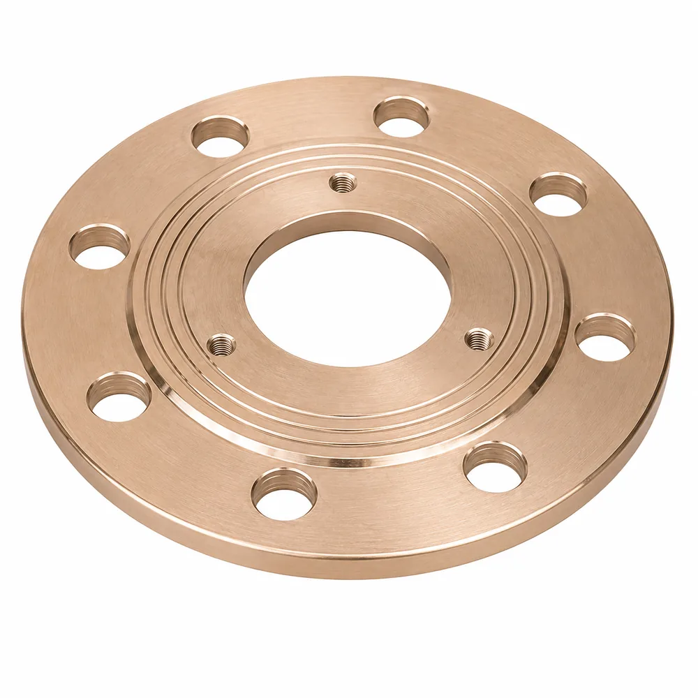 Copper nickel ring type joint flange with machined ring groove on the face