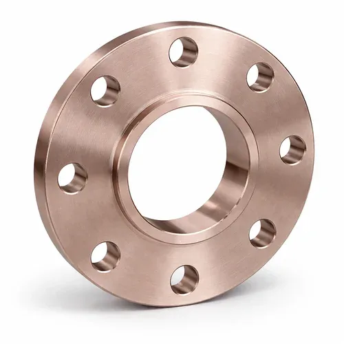 Copper nickel slip-on flange with raised face and bolt holes