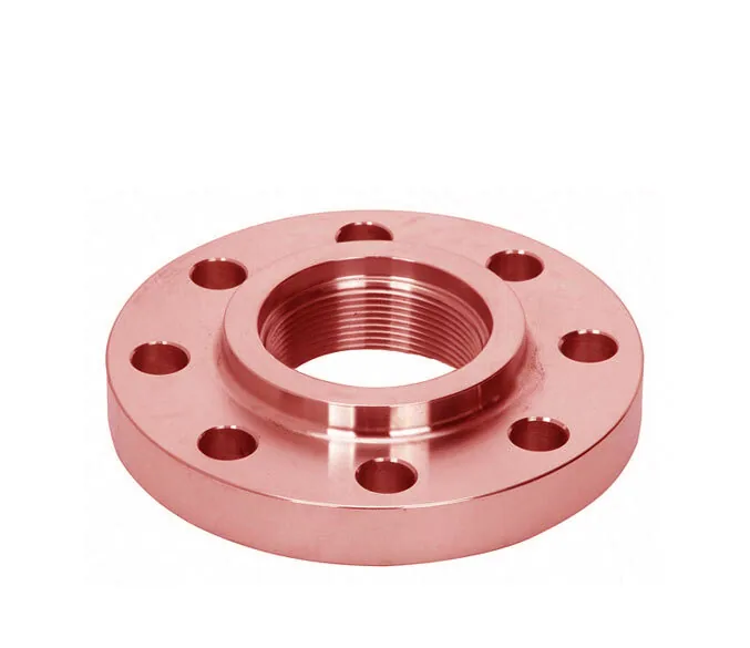 Copper nickel threaded flange with internal NPT thread and bolt holes